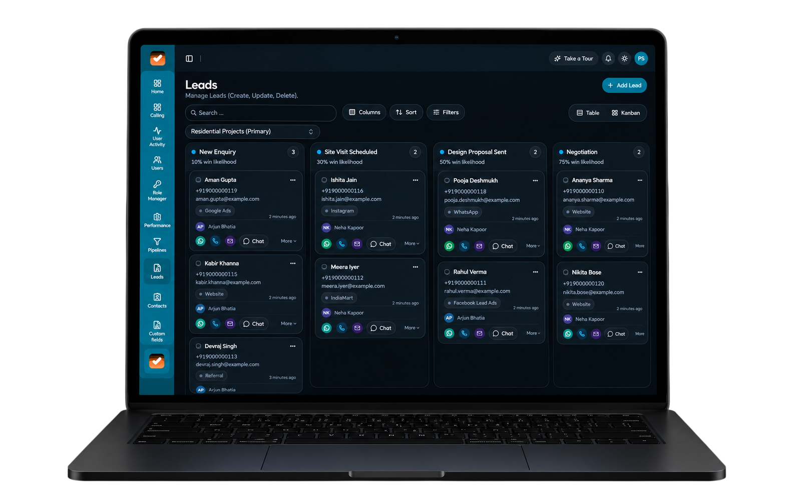 Sales rep using BwTask on the phone